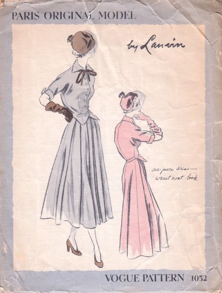 1940s Lanvin dress pattern - Vogue 1052